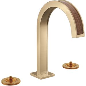 D65399LFGLTKLHP Frank Lloyd Wright 8'' Widespread Bathroom Faucet - Luxe Gold / Wood
