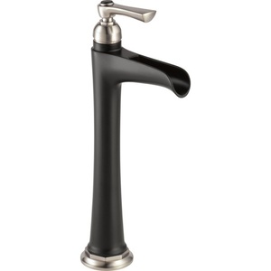 D65461LFNKBL Rook Vessel Filler Bathroom Faucet - Luxe Nickel / Matte Black