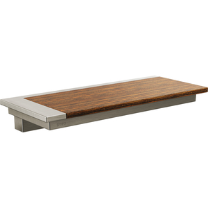 D691022NKTK Frank Lloyd Wright Vanity Shelf Bathroom Accessory - Luxe Nickel/Teak Wood