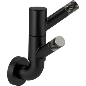 D693537BLSL Litze Robe Hook Bathroom Accessory - Matte Black/Luxe Steel D693537BLSL Litze Robe Hook Bathroom Accessory - Matte Black/Luxe Steel