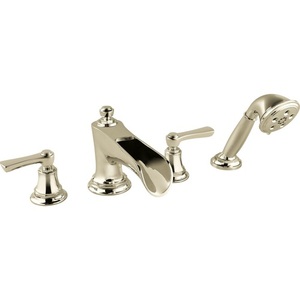DT67461PNLHP/DHL660PN/DR64707 Rook Deck Mount With Handshower Tub Faucet - Brilliance Polished Nickel DT67461PNLHP/DHL660PN/DR64707 Rook Deck Mount With Handshower Tub Faucet - Brilliance Polished Nickel