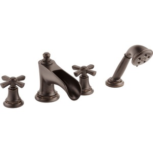 DT67461RBLHP/DHX661RB/DR64707 Rook Deck Mount With Handshower Tub Faucet - Venetian Bronze