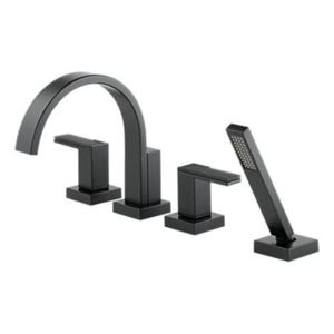 DT67480BLLHP/DHL682BL/DR64707 Siderna Deck Mount With Handshower Tub Faucet - Matte Black DT67480BLLHP/DHL682BL/DR64707 Siderna Deck Mount With Handshower Tub Faucet - Matte Black