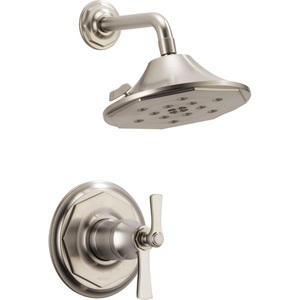 DT60261NK/DR60000UNBX Rook Single Handle Shower Faucet - Brilliance Luxe Nickel