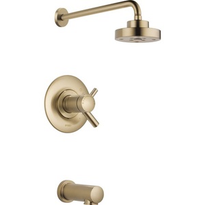 DT60475GL/DR60000UNBX Odin One Handle Tub & Shower Faucet - Brilliance Luxe Gold