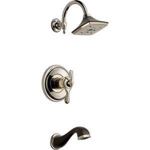DT60485PNCO Charlotte Tub & Shower Faucet Trim Trim Kit - Cocoa Bronze / Brilliance Polished Nickel