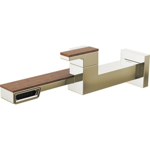 DT65722LFPNTK Frank Lloyd Wright Bathroom Sink Faucet Trim Trim Kit - Polished Nickel/Wood DT65722LFPNTK Frank Lloyd Wright Bathroom Sink Faucet Trim Trim Kit - Polished Nickel/Wood