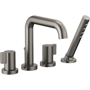 DT67435SLLHP/DHL632SL/DR64707 Litze Deck Mount With Handshower Tub Faucet - Luxe Steel