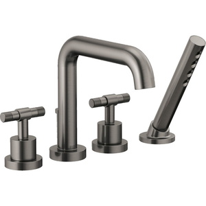 DT67435SLLHP/DHL633SL/DR64707 Litze Deck Mount With Handshower Tub Faucet - Luxe Steel DT67435SLLHP/DHL633SL/DR64707 Litze Deck Mount With Handshower Tub Faucet - Luxe Steel