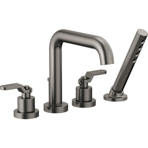 DT67435SLLHP/DHL634SL/DR64707 Litze Deck Mount With Handshower Tub Faucet - Luxe Steel DT67435SLLHP/DHL634SL/DR64707 Litze Deck Mount With Handshower Tub Faucet - Luxe Steel