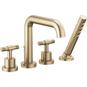 DT67435GLLHP/DHL633GL/DR64707 Litze Deck Mount With Handshower Tub Faucet - Brilliance Luxe Gold DT67435GLLHP/DHL633GL/DR64707 Litze Deck Mount With Handshower Tub Faucet - Brilliance Luxe Gold