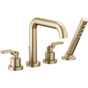 DT67435GLLHP/DHL634GL/DR64707 Litze Deck Mount With Handshower Tub Faucet - Brilliance Luxe Gold DT67435GLLHP/DHL634GL/DR64707 Litze Deck Mount With Handshower Tub Faucet - Brilliance Luxe Gold
