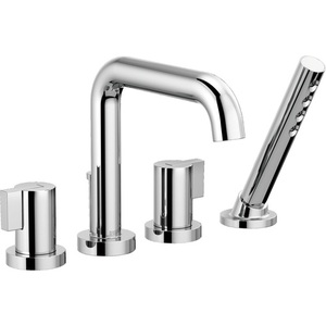 DT67435PCLHP/DHL632PC/DR64707 Litze Deck Mount With Handshower Tub Faucet - Chrome DT67435PCLHP/DHL632PC/DR64707 Litze Deck Mount With Handshower Tub Faucet - Chrome
