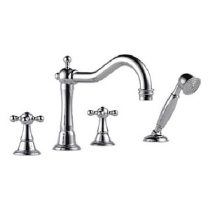 DT67438PC/DR64707 Tresa Deck Mount With Handshower Tub Faucet - Chrome DT67438PC/DR64707 Tresa Deck Mount With Handshower Tub Faucet - Chrome