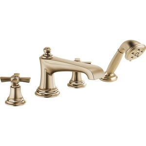 DT67460GLLHP/DHX661GL/DR64707 Rook Deck Mount With Handshower Tub Faucet - Brilliance Luxe Gold DT67460GLLHP/DHX661GL/DR64707 Rook Deck Mount With Handshower Tub Faucet - Brilliance Luxe Gold