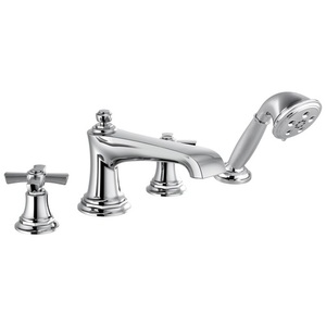 DT67460PCLHP/DHX661PC/DR64707 Rook Deck Mount With Handshower Tub Faucet - Chrome