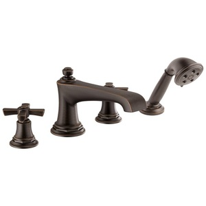 DT67460RBLHP/DHX661RB/DR64707 Rook Deck Mount With Handshower Tub Faucet - Venetian Bronze