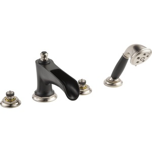 DT67461NKBLLHP Rook Tub Faucet Trim Trim Kit - Luxe Nickel / Matte Black