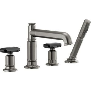 DT67476SLLHP/DHK676SLBC/DR64707 Invari Deck Mount With Handshower Tub Faucet - Luxe Steel