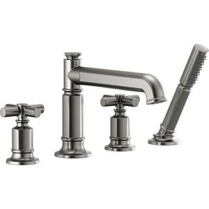 DT67476SLLHP/DHX676SL/DR64707 Invari Deck Mount With Handshower Tub Faucet - Luxe Steel