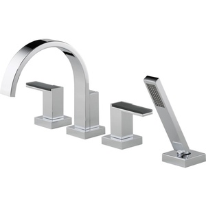 DT67480PCLHP/DHL682PC/DR64707 Siderna Deck Mount With Handshower Tub Faucet - Chrome DT67480PCLHP/DHL682PC/DR64707 Siderna Deck Mount With Handshower Tub Faucet - Chrome