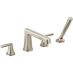 DT67498NKLHP/DHL698NK/DR64707 Levoir Deck Mount With Handshower Tub Faucet - Brilliance Luxe Nickel DT67498NKLHP/DHL698NK/DR64707 Levoir Deck Mount With Handshower Tub Faucet - Brilliance Luxe Nickel