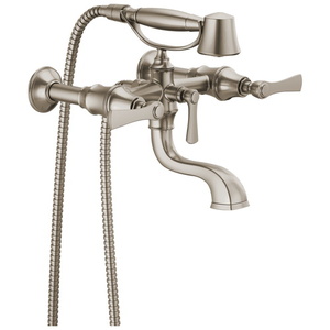 DT70210NKLHP/DT70360NK/DRP7376 Rook Wall Mount Whirlpool Faucet Tub Faucet - Brilliance Luxe Nickel DT70210NKLHP/DT70360NK/DRP7376 Rook Wall Mount Whirlpool Faucet Tub Faucet - Brilliance Luxe Nickel