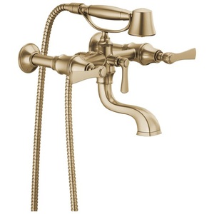 DT70210GLLHP/DT70360GL/DRP73764GL Rook Wall Mount Whirlpool Faucet Tub Faucet - Brilliance Luxe Gold DT70210GLLHP/DT70360GL/DRP73764GL Rook Wall Mount Whirlpool Faucet Tub Faucet - Brilliance Luxe Gold