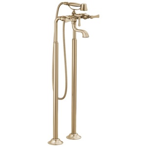 DT70210GLLHP/DT70360GL/DRP73766GL/DR70200 Rook Freestanding Tub Faucet - Brilliance Luxe Gold DT70210GLLHP/DT70360GL/DRP73766GL/DR70200 Rook Freestanding Tub Faucet - Brilliance Luxe Gold