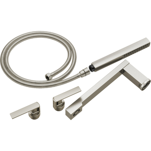 DT70399NK Frank Lloyd Wright Deck Mount With Handshower Tub Faucet - Luxe Nickel