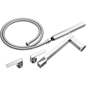 DT70399PC Frank Lloyd Wright Deck Mount With Handshower Tub Faucet - Chrome