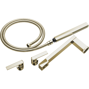 DT70399PN Frank Lloyd Wright Deck Mount With Handshower Tub Faucet - Polished Nickel