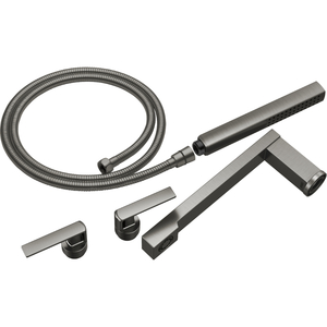 DT70399SL Frank Lloyd Wright Deck Mount With Handshower Tub Faucet - Luxe Steel