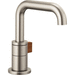 Brizo D65035LFNKTKECO Brilliance Luxe Nickel / Teak Wood Single Hole Bathroom Sink Faucet