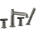 Brizo DT67476SLLHP/DHK676SLBC/DR64707 Luxe Steel Deck Mount Tub Faucet With Handshower