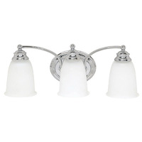  3 Bulb Bathroom Lighting - Chrome / Acid Wash