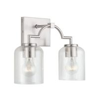  Carter 2 Bulb Bathroom Lighting - Brushed Nickel