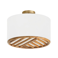  Soleil Semi Flush Mount Ceiling Light - Matte Brass