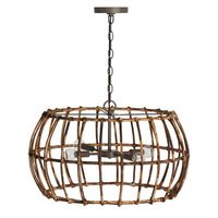  Sanibel Entrance / Foyer Pendant Light - Blazed Rattan / Nordic Grey