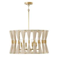  Bianca Drum Pendant Pendant Light - leached Natural Rope / Patinaed Brass