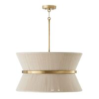  Cecilia Drum Pendant Pendant Light - leached Natural Rope / Patinaed Brass