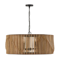  Archer Down Light Pendant Light - Light Wood and Matte Black