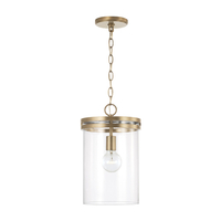  Fuller Down Light Pendant Light - Aged Brass