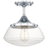  Semi Flush Mount Ceiling Light - Chrome / Clear