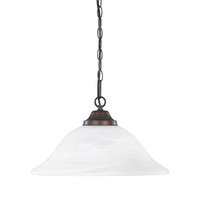  Down Light Pendant Light - Burnished Bronze / White
