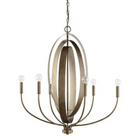  Dahlia Mid Sized Chandelier Chandelier - Silver and Bronze