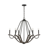  Clive Large Foyer Chandelier Chandelier - Carbon Grey and Black Iron