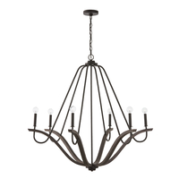  Clive Large Foyer Chandelier Chandelier - Carbon Grey and Black Iron