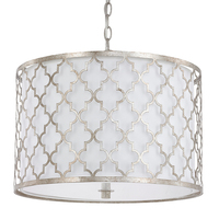  Ellis Drum Pendant Pendant Light - Antique Silver