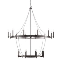  Lancaster Large Foyer Chandelier Chandelier - Black Iron